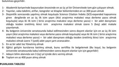 Profesörlük Başvurusu İçin Gereken Şartlar