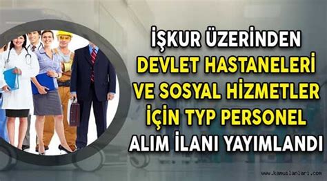 "Devlet Hastaneleri Personel Alım İlanları"